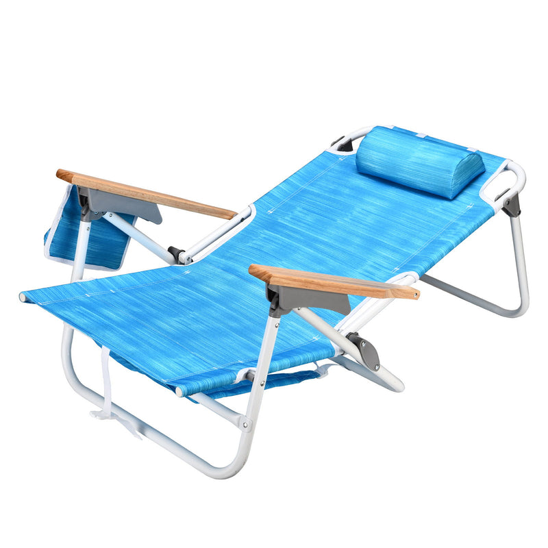 Backpack Beach Chair, 5 Position Chair With Pouch Folding Lightweight Positions