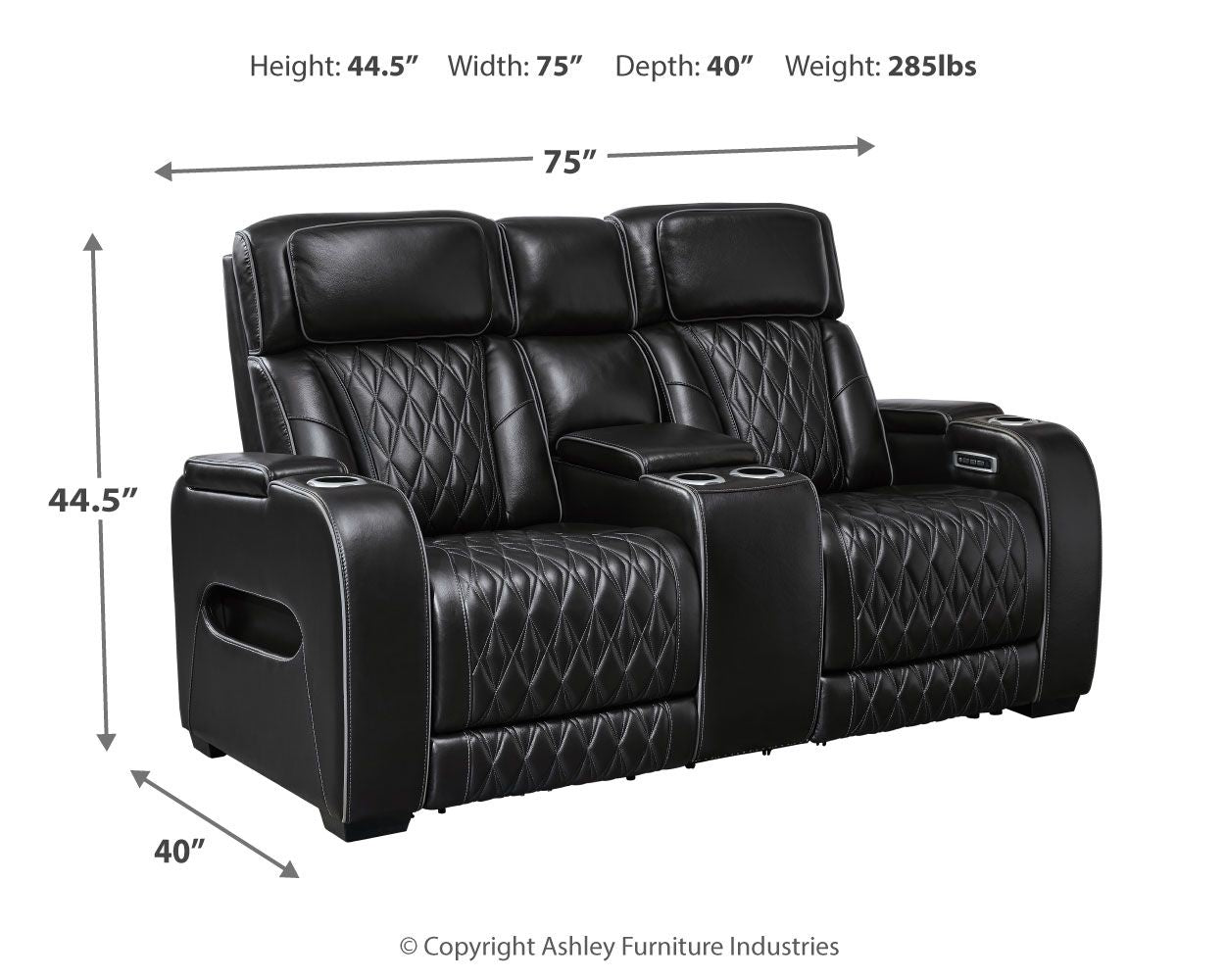 Boyington - Power Reclining Loveseat With Console/Adj Hdrst - Urban Living Furniture (Los Angeles, CA)