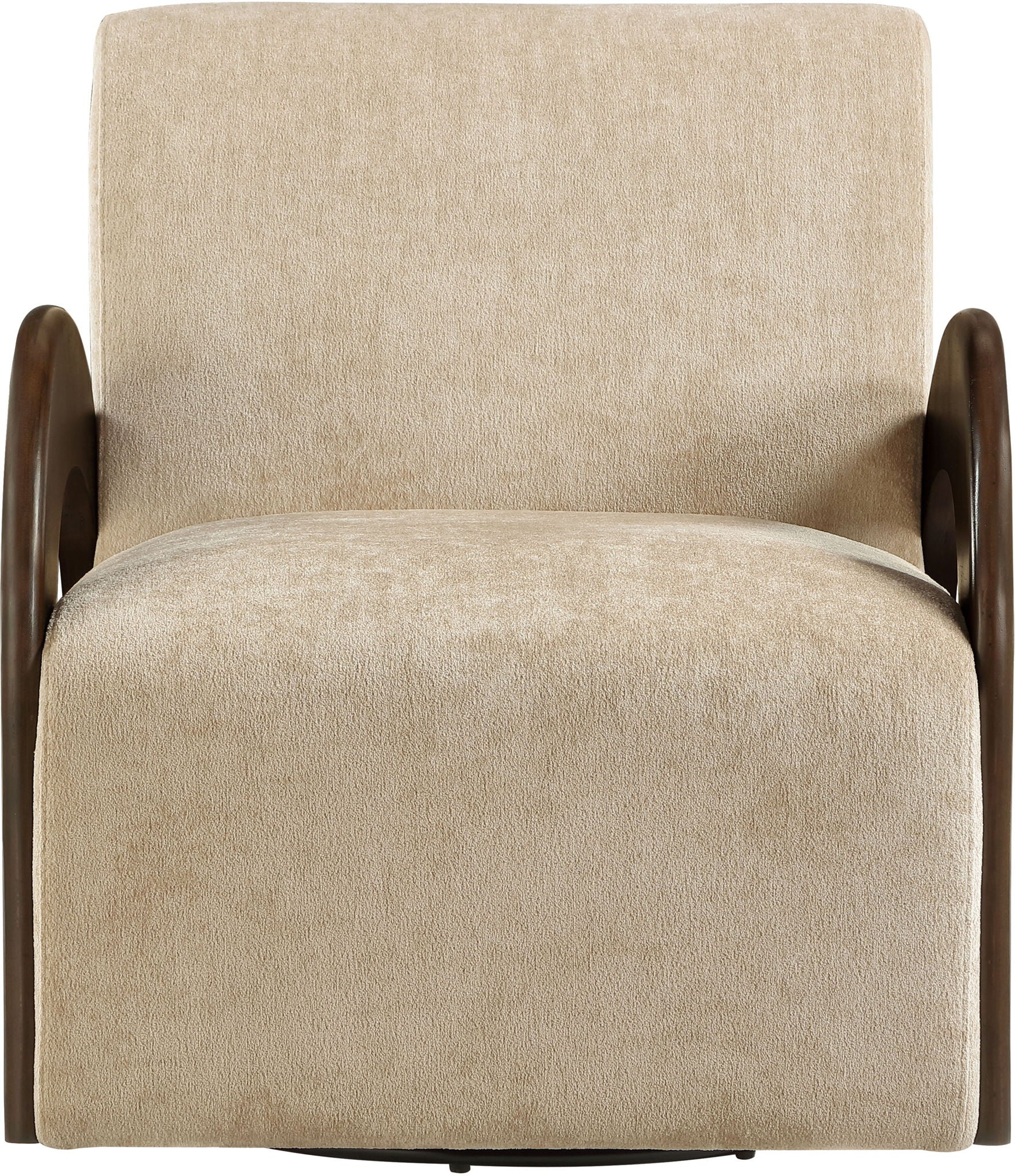 Neria - Chenille Fabric Upholstered Swivel Accent Chair - Painted Brown Base - Urban Living Furniture (Los Angeles, CA)