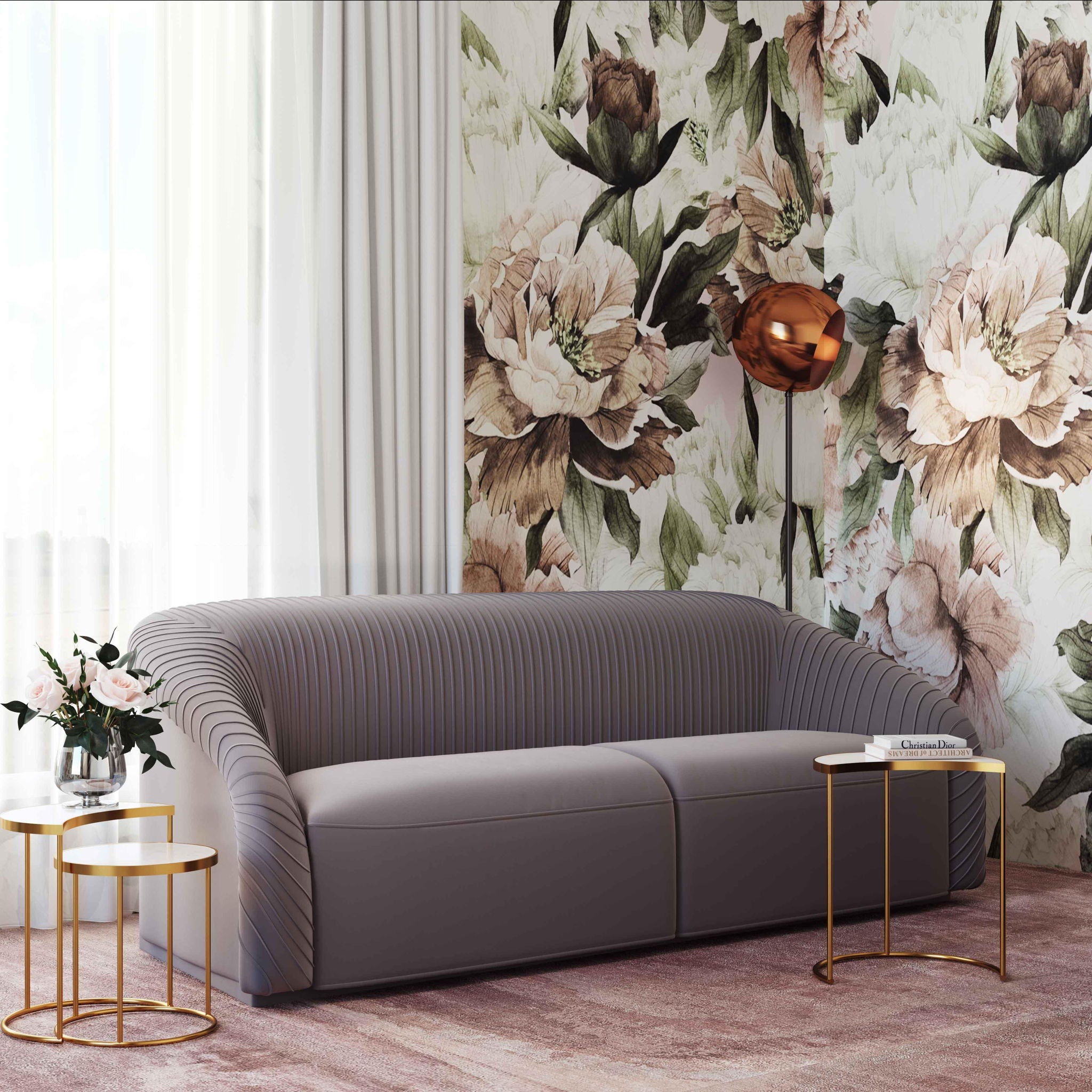 Yara - Pleated Velvet Sofa - Urban Living Furniture (Los Angeles, CA)