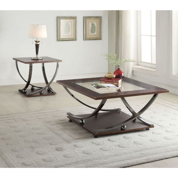 Isiah - Coffee Table - Black Nickel & Clear Glass - Urban Living Furniture (Los Angeles, CA)