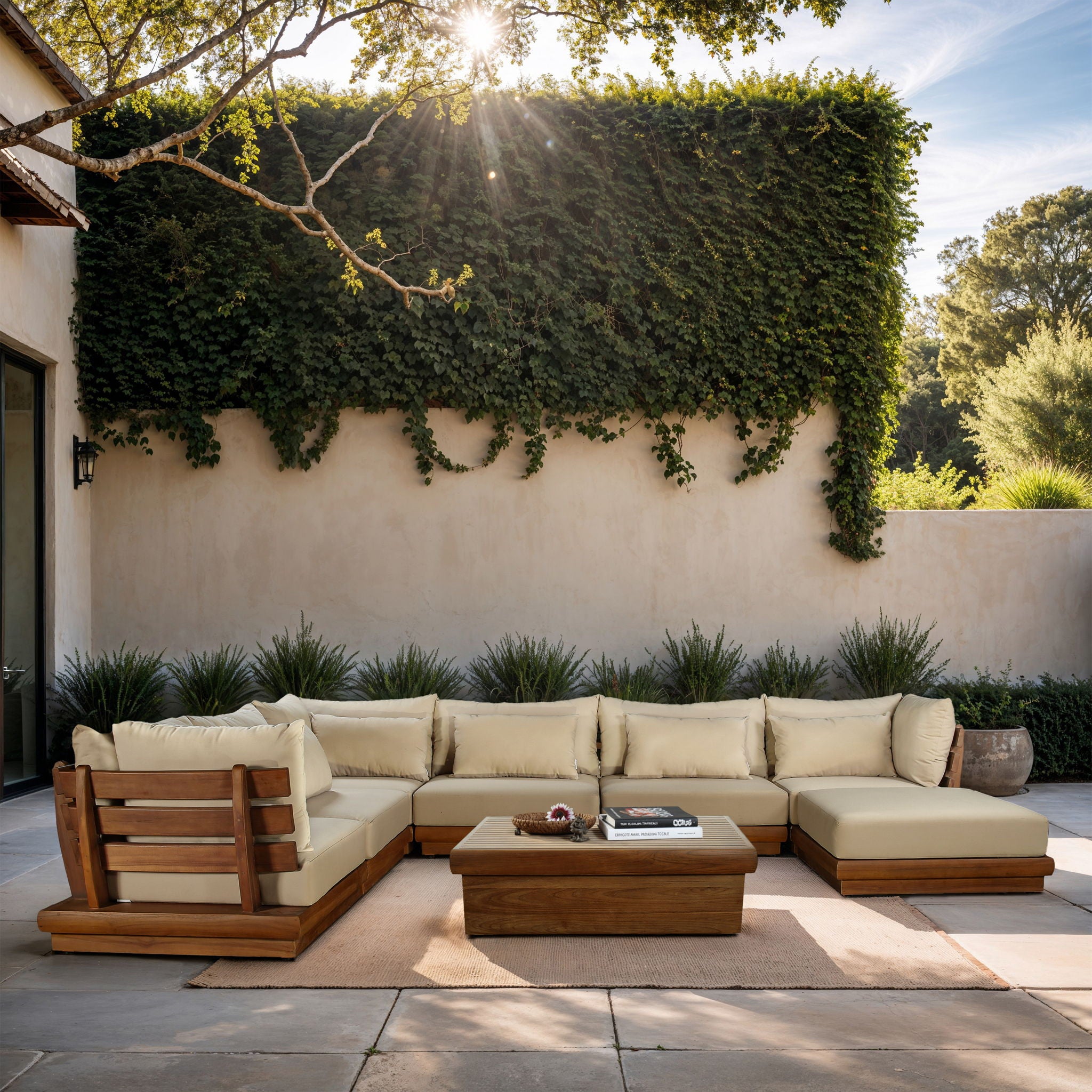 Mirella - 7 Piece Water Resistant Fabric Upholstered Outdoor Patio Modular Sectional - Urban Living Furniture (Los Angeles, CA)