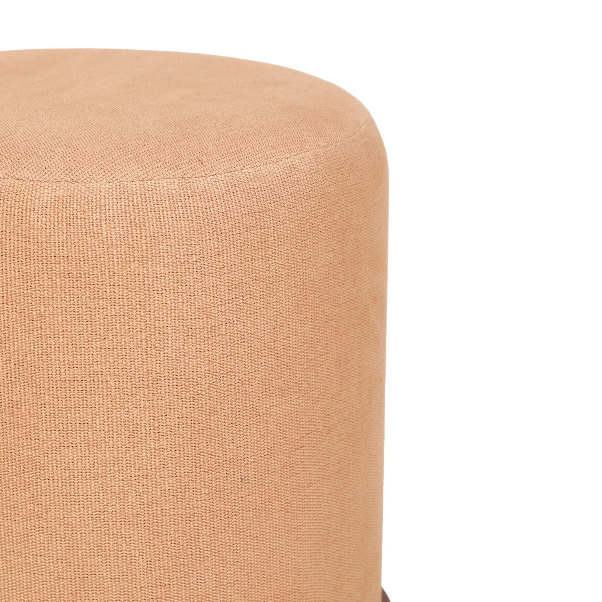 Como - Burl and Cotton Jute Designer Accent Stool - Peach - Urban Living Furniture (Los Angeles, CA)