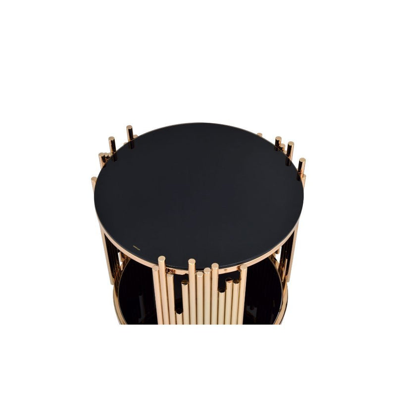 Tanquin - End Table - Gold & Black Glass - Urban Living Furniture (Los Angeles, CA)