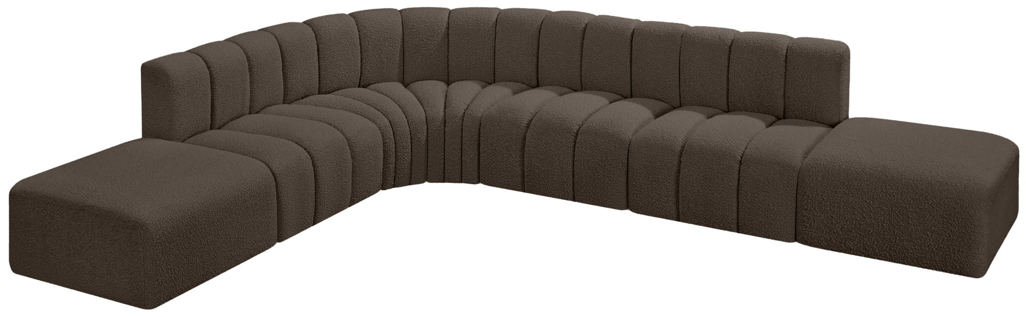 Arc - Boucle Fabric 7 Piece Corner Modular Sofa