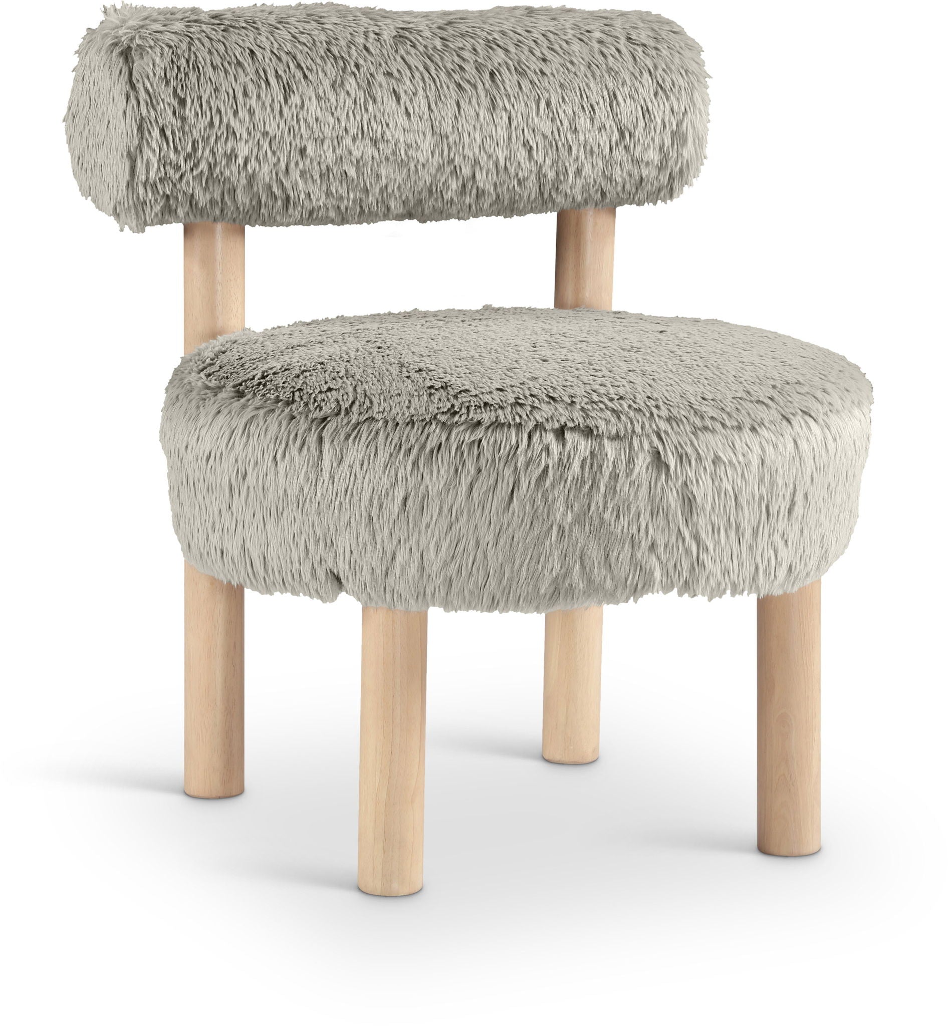 Ambre - Vegan Shearling Fabric Accent Chair - Taupe - Urban Living Furniture (Los Angeles, CA)