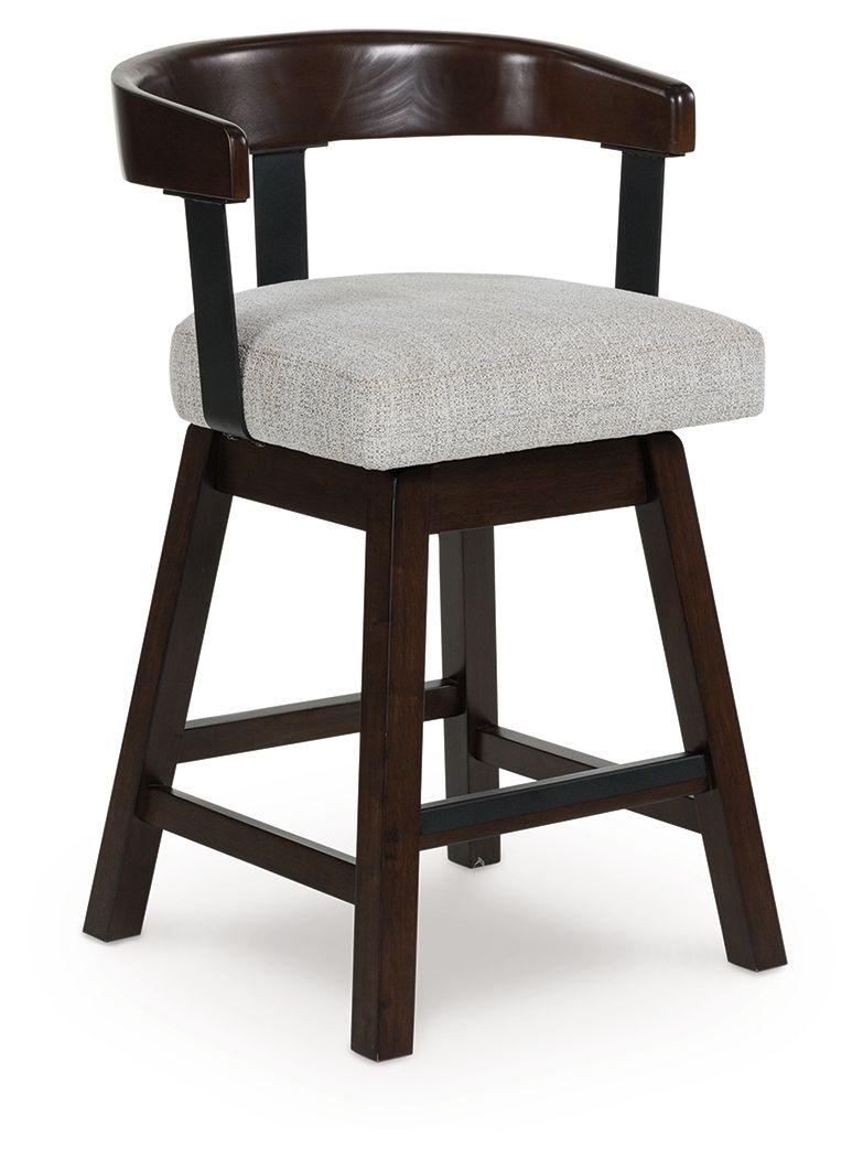 Haddigan - Dark Brown - Upholstered Swivel Barstool (Set of 2) - Urban Living Furniture (Los Angeles, CA)