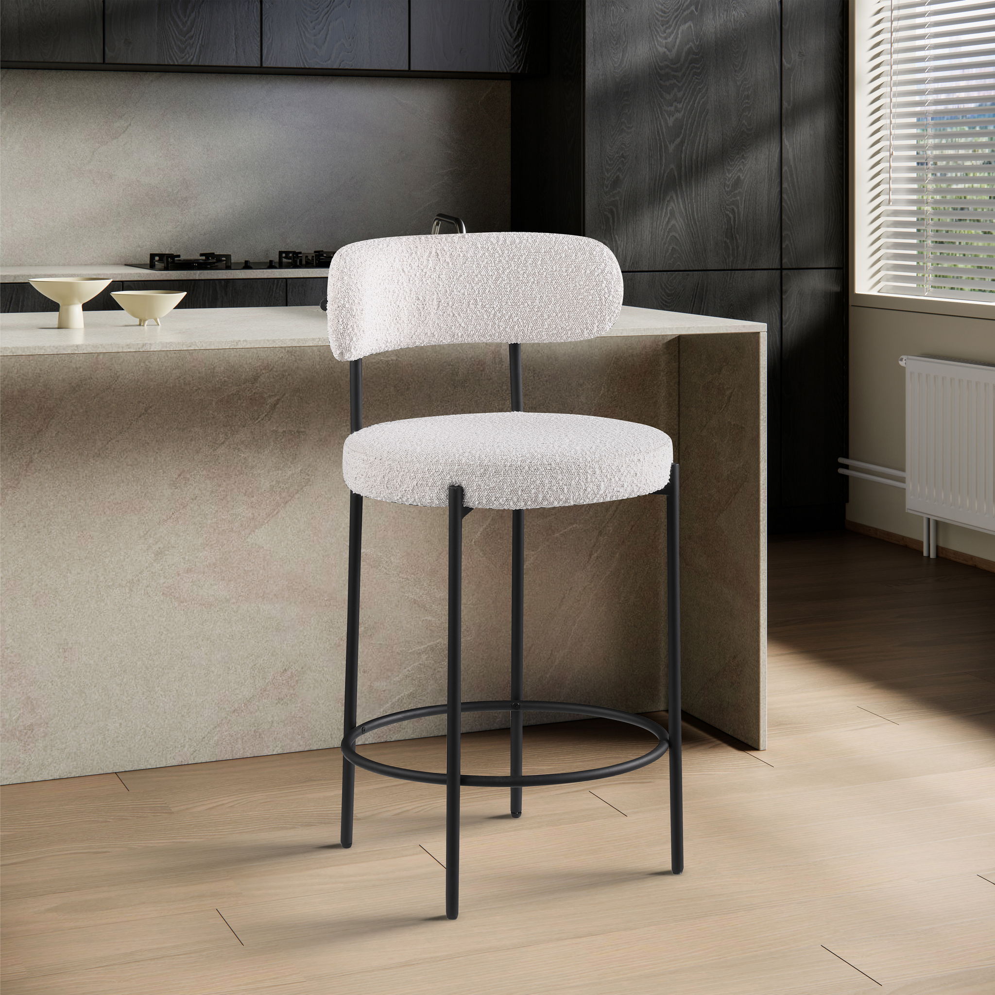 Beacon - Boucle Fabric Stool (Set of 2) - Urban Living Furniture (Los Angeles, CA)