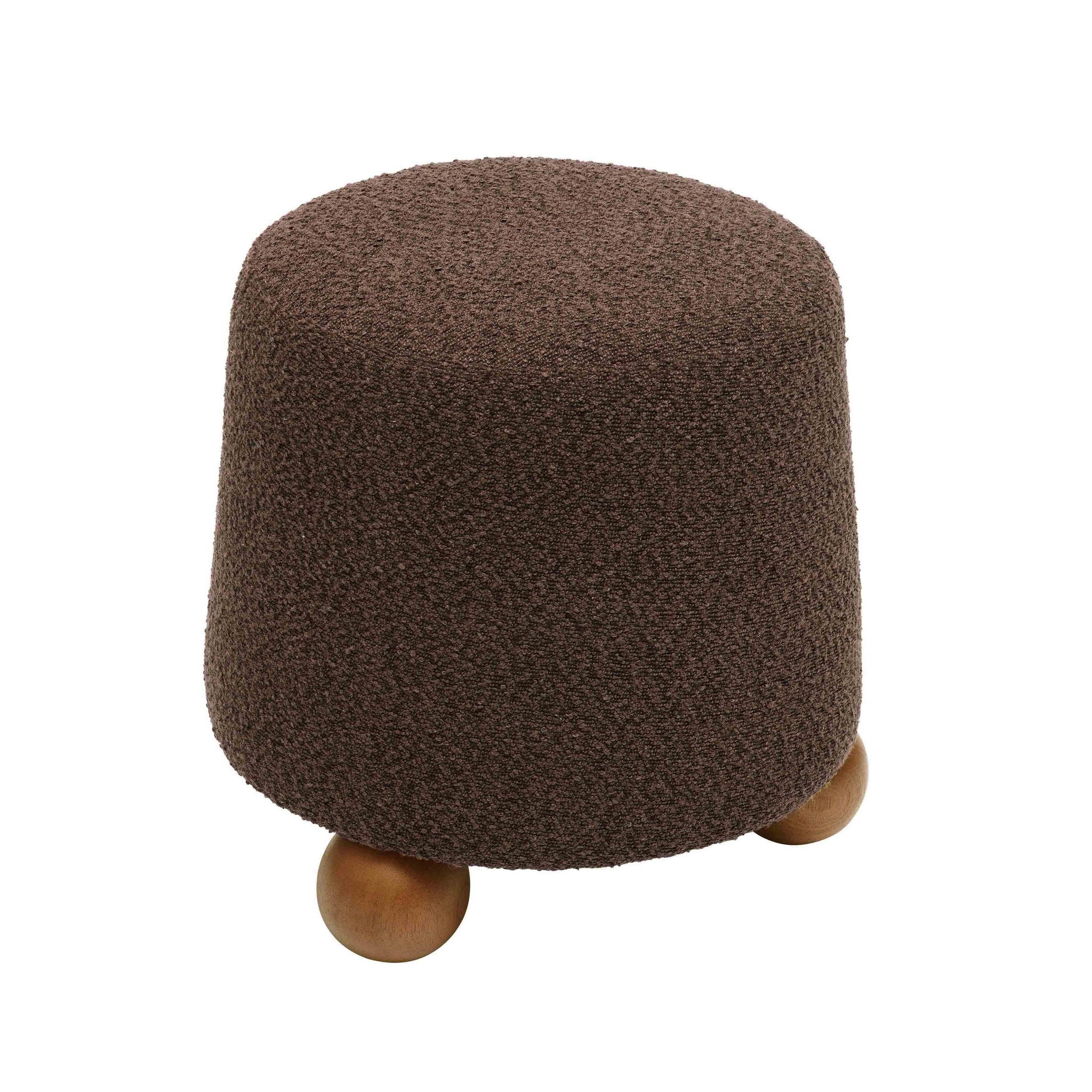Jaine - Boucle Stool - Chocolate Brown - Urban Living Furniture (Los Angeles, CA)