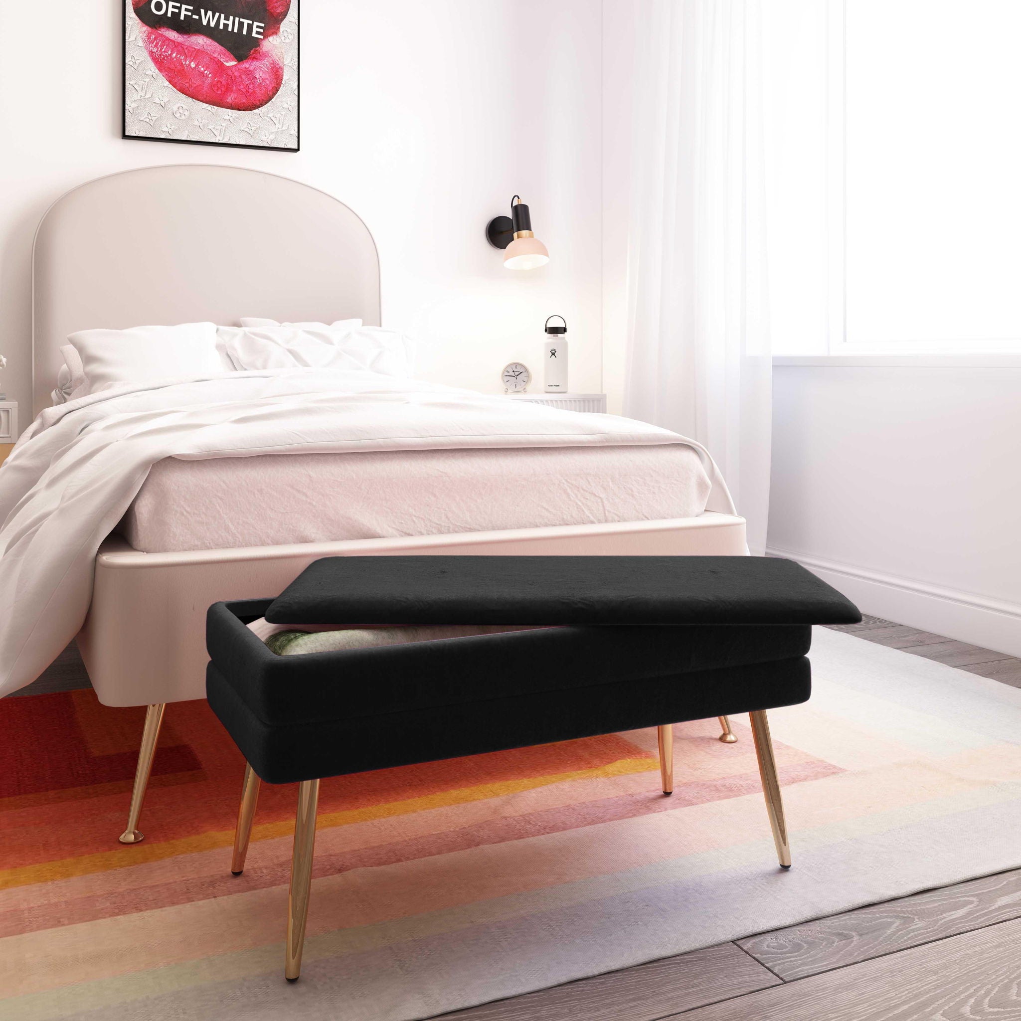 Ziva - Velvet Storage Bench - Urban Living Furniture (Los Angeles, CA)
