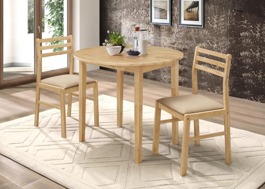 Bucknell - 3 Piece Round Drop Leaf Dining Table Set - Urban Living Furniture (Los Angeles, CA)