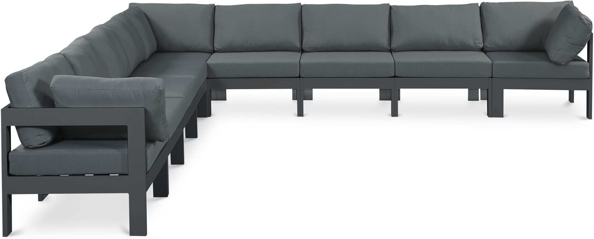 Nizuc - Outdoor Patio 9 Piece Modular Sectional With Gray Frame - Urban Living Furniture (Los Angeles, CA)