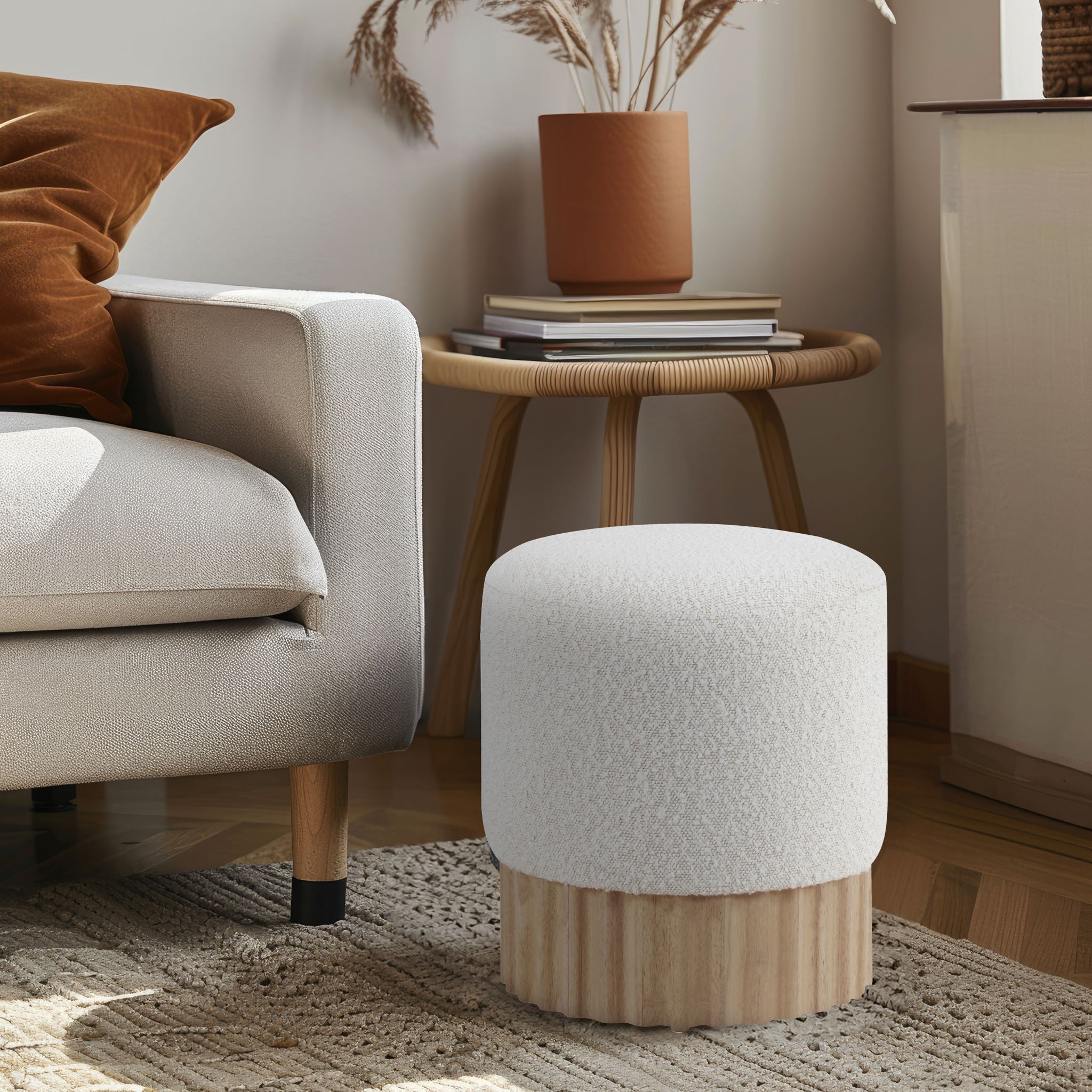 Veranda - Ottoman / Stool With Natural Base - Urban Living Furniture (Los Angeles, CA)
