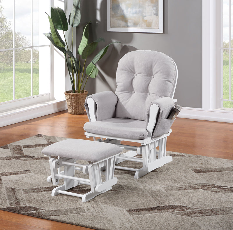 Mason - Glider And Ottoman White Wood - Urban Living Furniture (Los Angeles, CA)