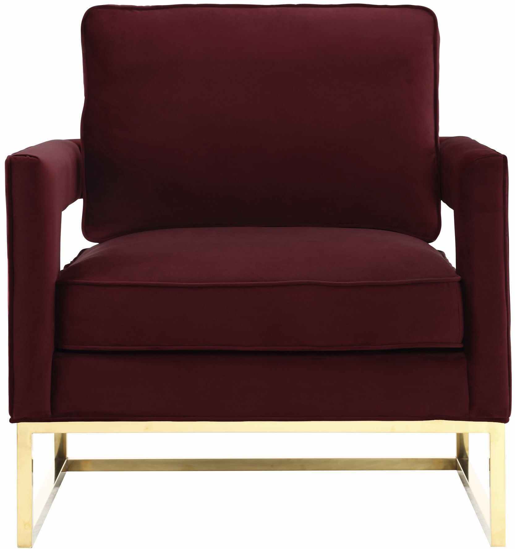 Avery - Velvet Chair With Polished Gold Base - Urban Living Furniture (Los Angeles, CA)
