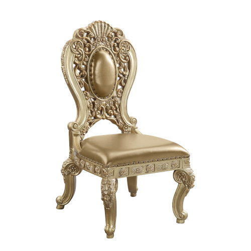 Seville - Side Chair (Set of 2) - Synthetic Leather & Gold - Urban Living Furniture (Los Angeles, CA)