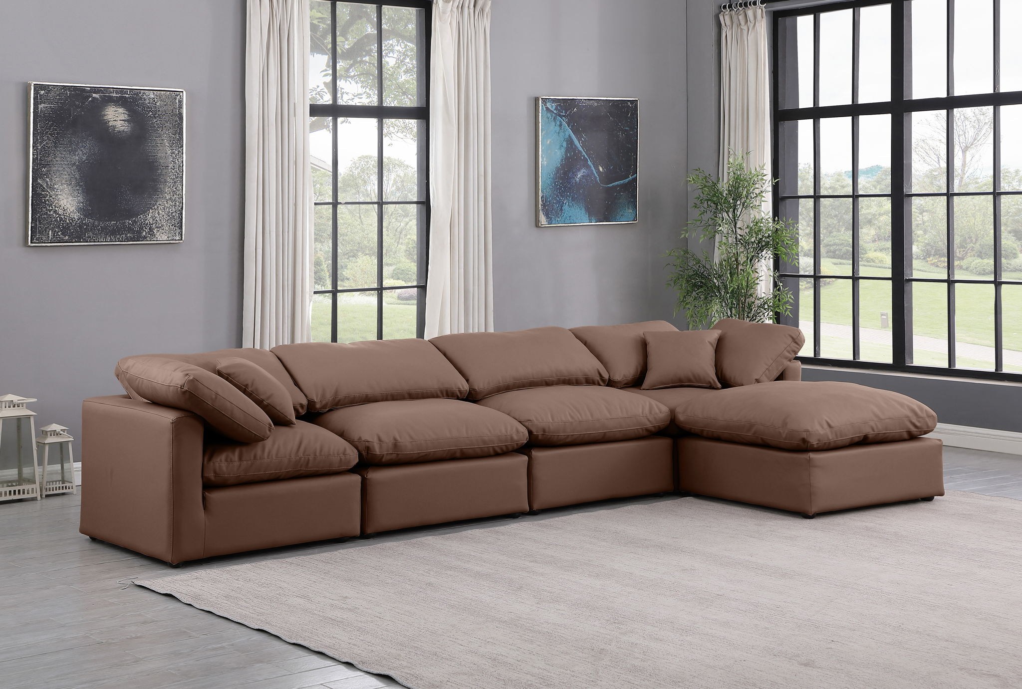 Indulge - Faux Leather 5 Piece Modular Sectional With Chaise - Urban Living Furniture (Los Angeles, CA)