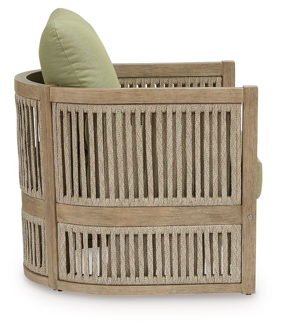 Serena Shores - Beige / Green - Lounge Chair With Cushion (Set of 2)