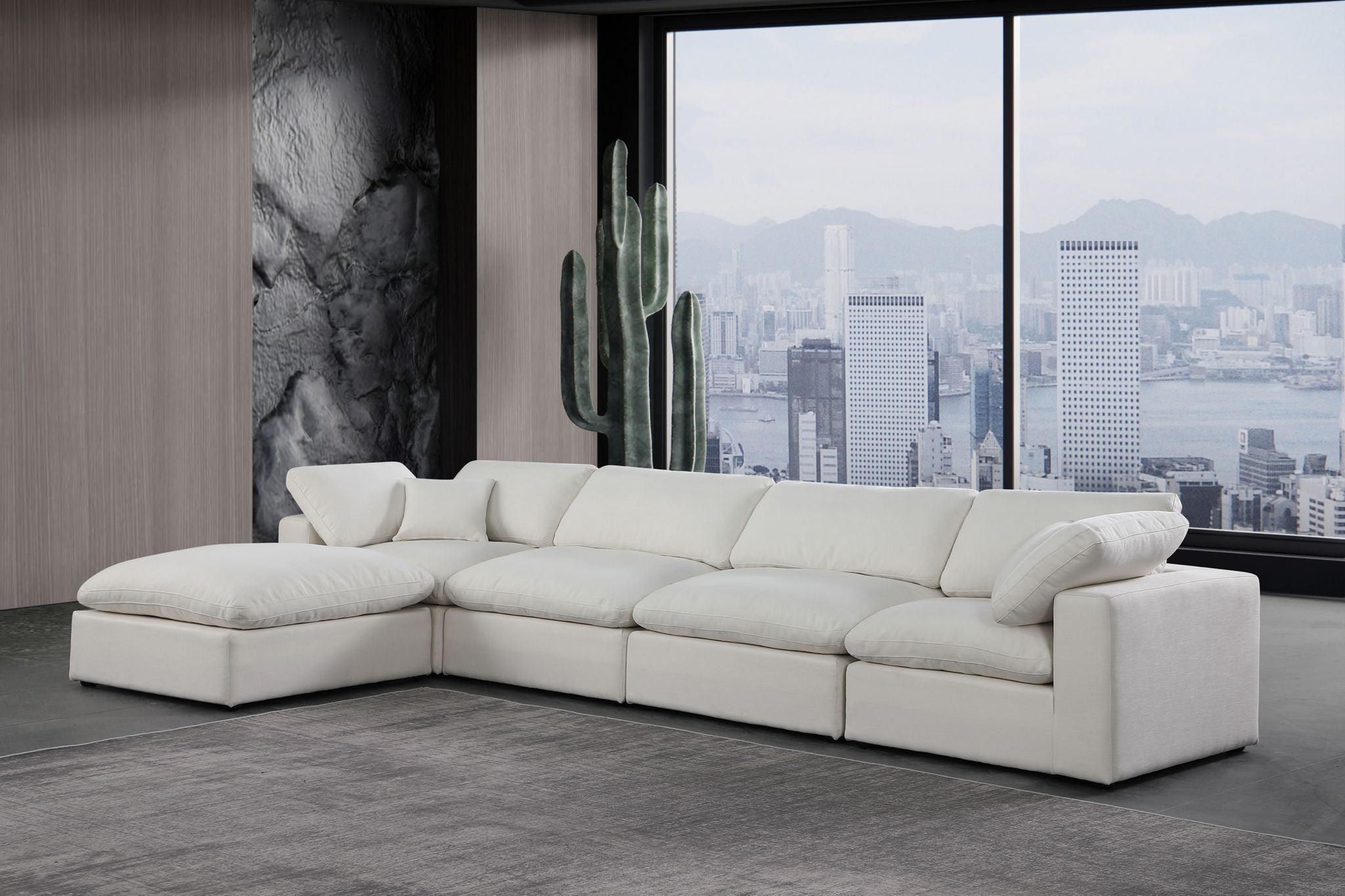 Comfy - 5 Piece Linen Modular Sectional With Chaise - Urban Living Furniture (Los Angeles, CA)