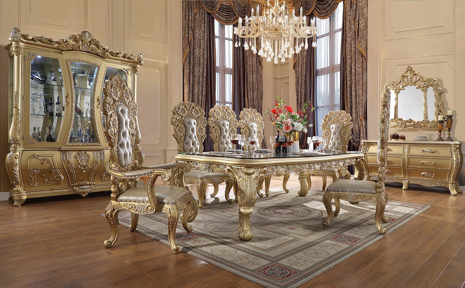 Cabriole - Dining Table - Gold Finish - 31" - Urban Living Furniture (Los Angeles, CA)