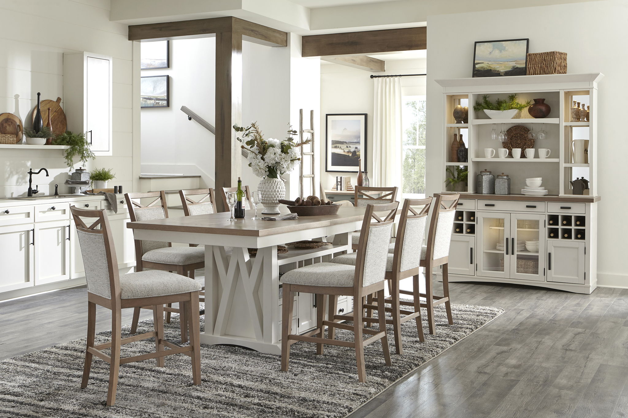 Americana Modern Dining - Island Counter Height Table - Cotton - Urban Living Furniture (Los Angeles, CA)