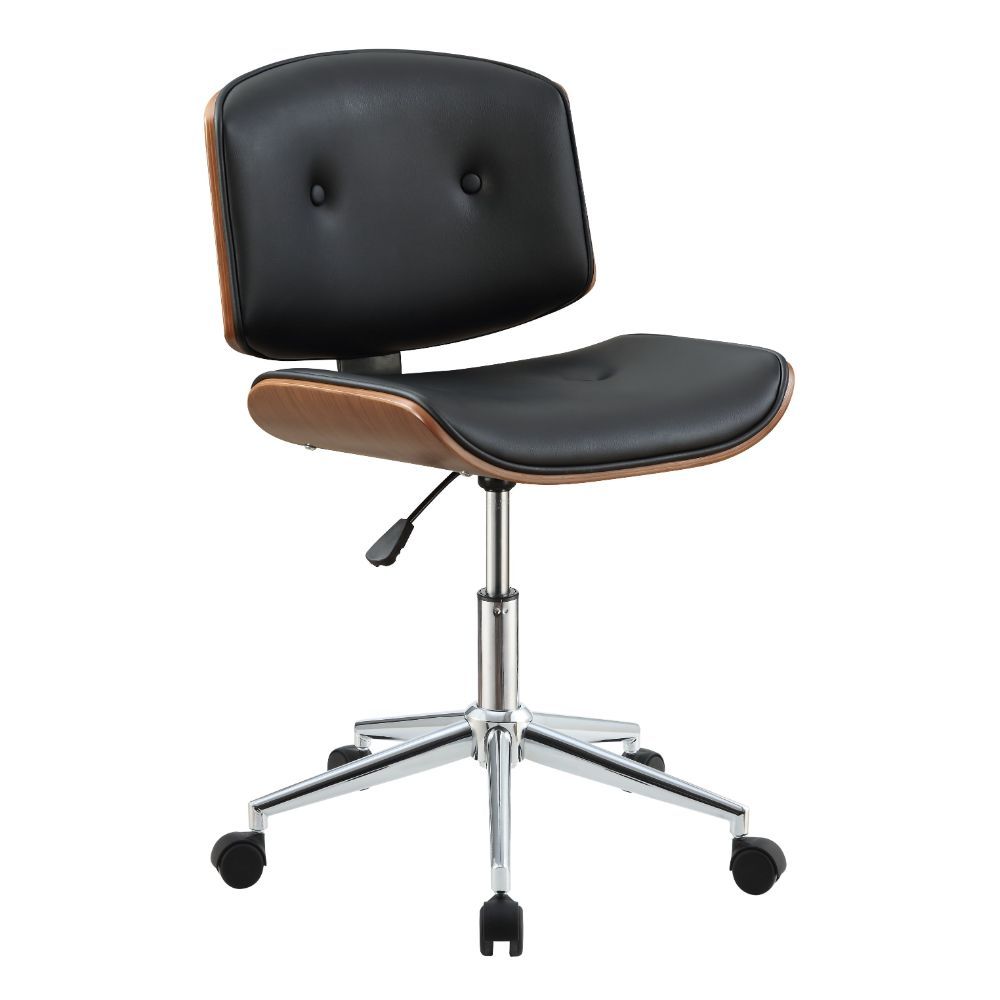 Camila - Office Chair - Black PU & Walnut - 36" - Urban Living Furniture (Los Angeles, CA)