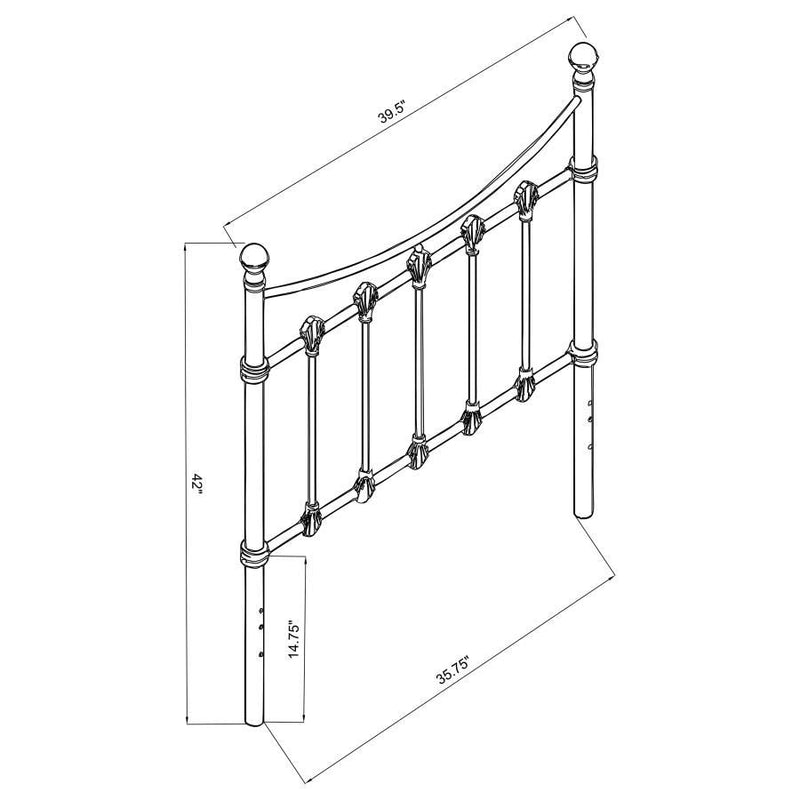 Marie - Metal Twin Open Frame Headboard - White