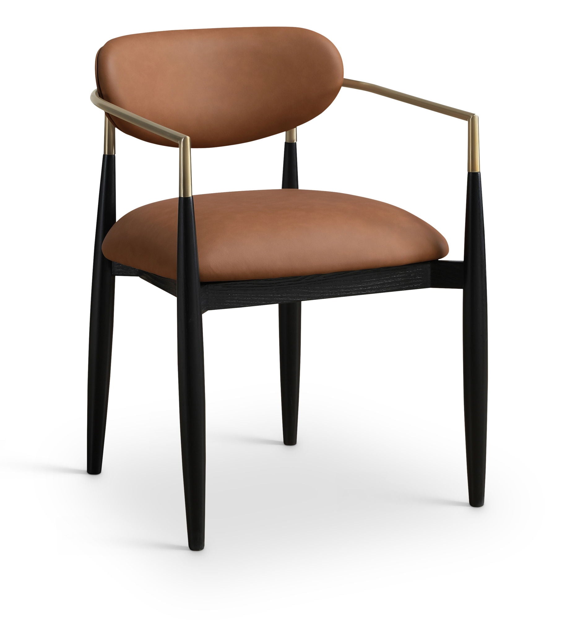 Riccio - Faux Leather Dining Arm Chair (Set of 2) - Black And Gold Frame - Urban Living Furniture (Los Angeles, CA)