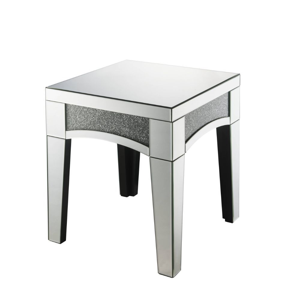 Noralie - 20" X 20" End Table - Mirrored & Faux Diamonds - Urban Living Furniture (Los Angeles, CA)