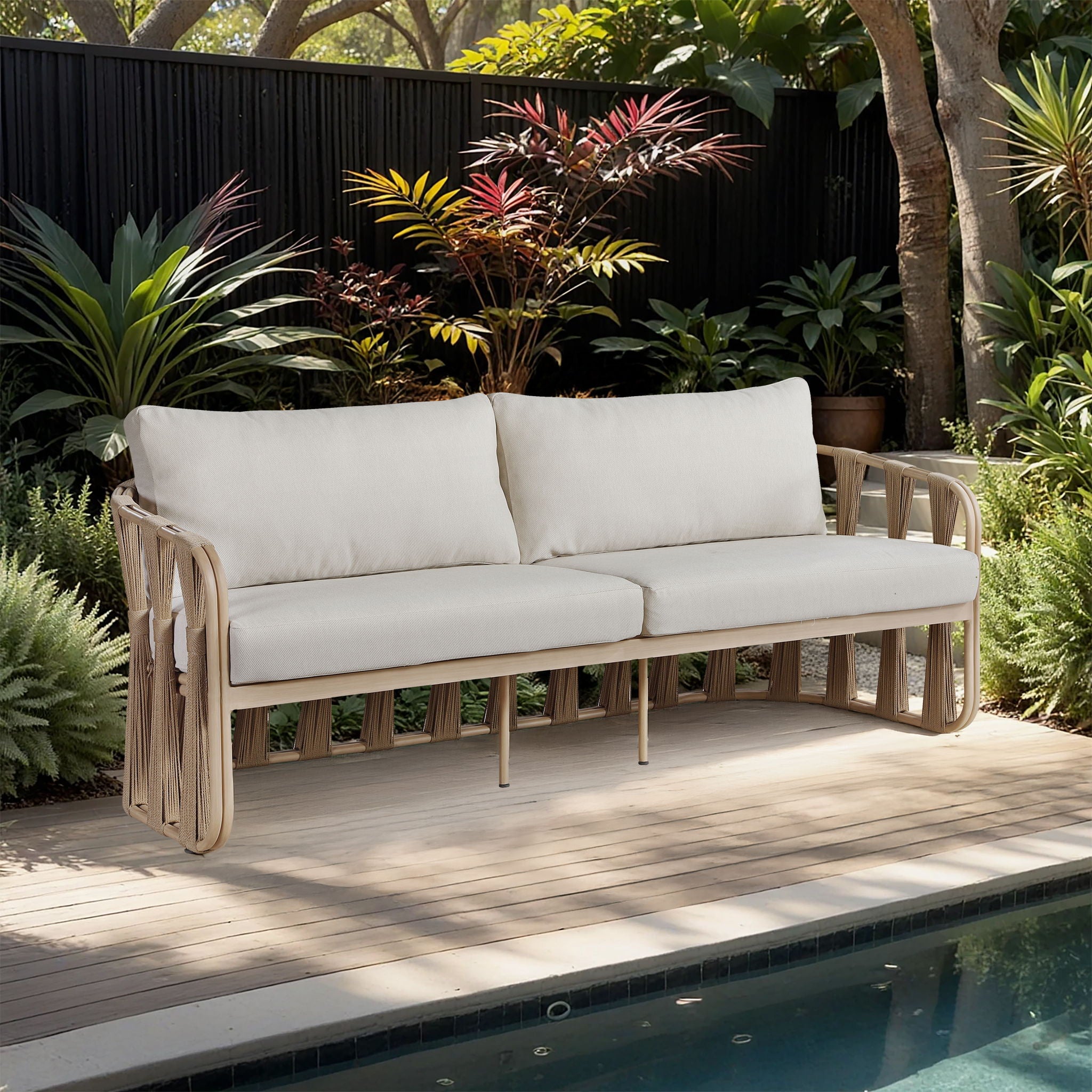 San Pietro - Resilient Waterproof Fabric 90.5" Upholstered Outdoor Patio Sofa - Urban Living Furniture (Los Angeles, CA)
