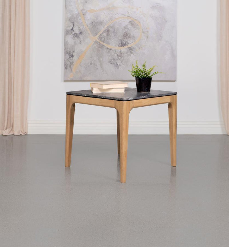 Polaris - Square Smart Top Side End Table - Gray And Light Oak