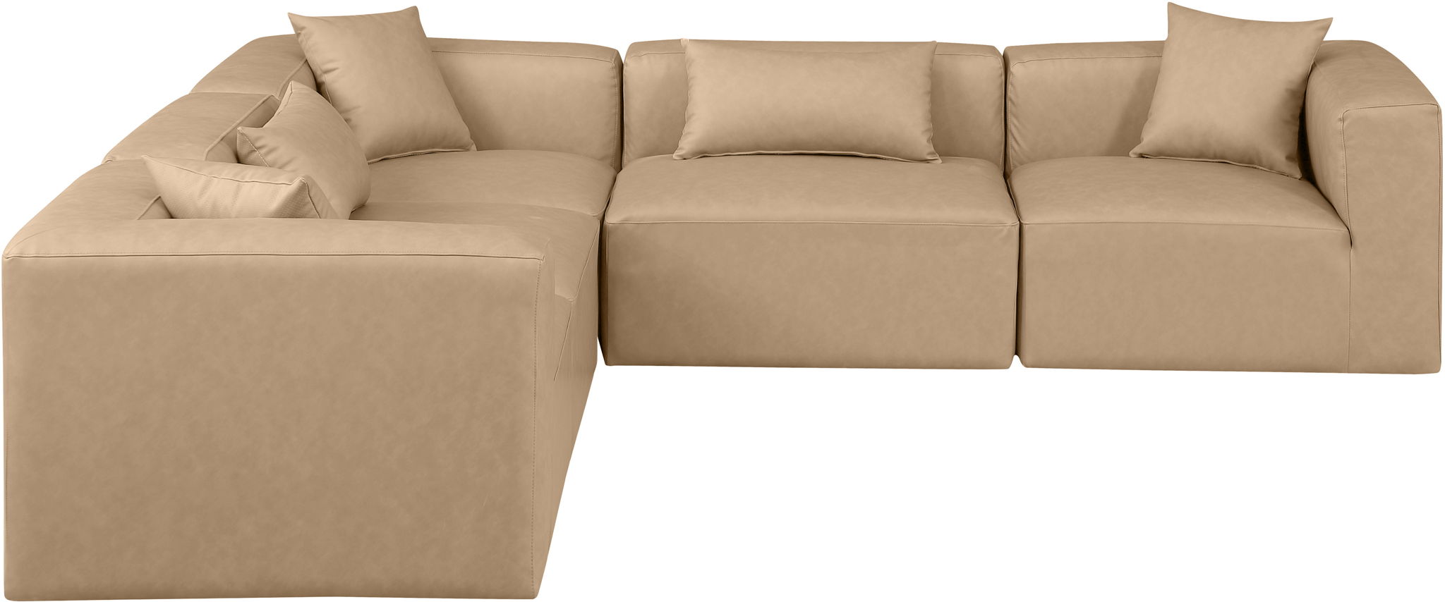Cube - 5 Piece Modular Corner Sectional - Tan - Urban Living Furniture (Los Angeles, CA)