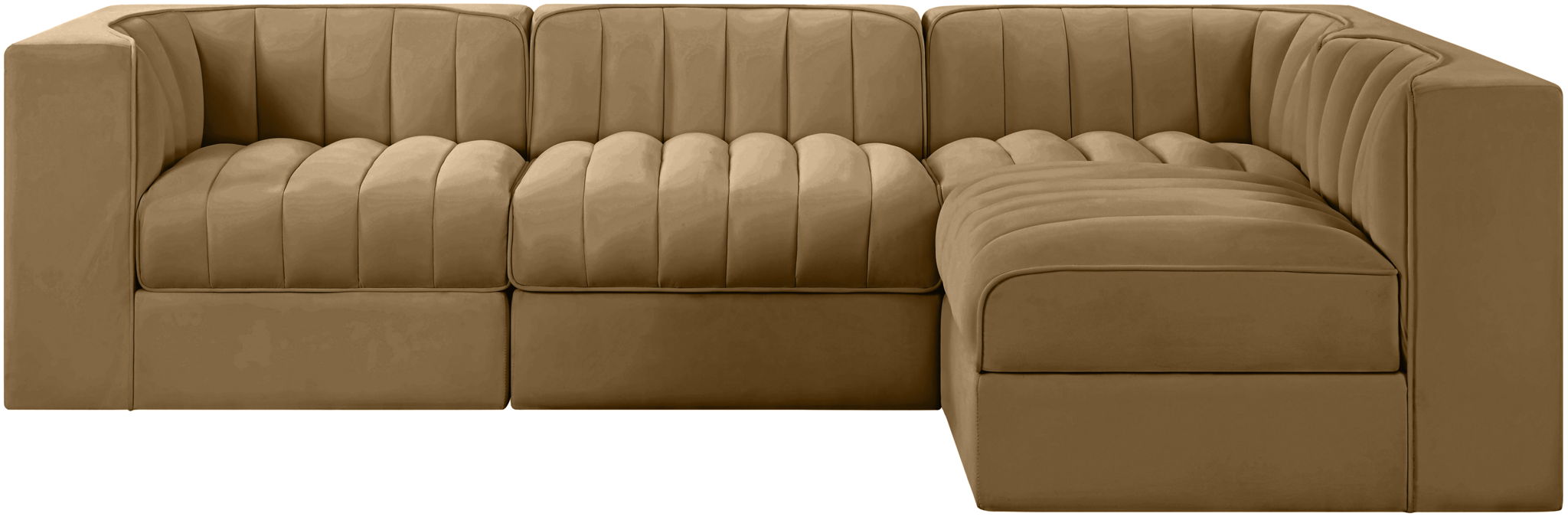 Rummi - Velvet Performance Fabric Upholstered 4 Piece Modular Sectional - Urban Living Furniture (Los Angeles, CA)