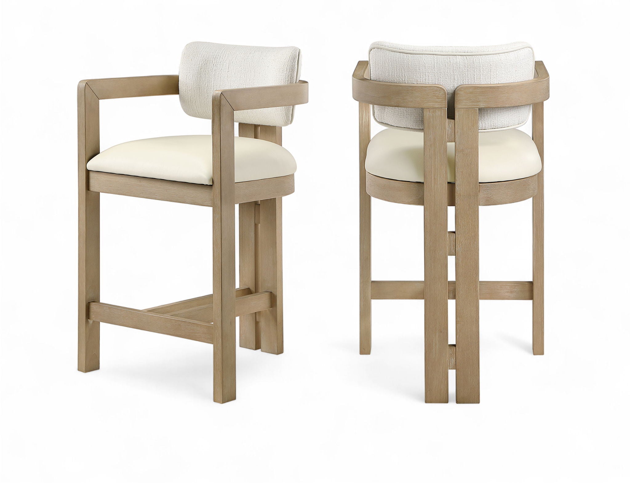Ravina - Upholstered Counter Stool With Stained Natural Base
