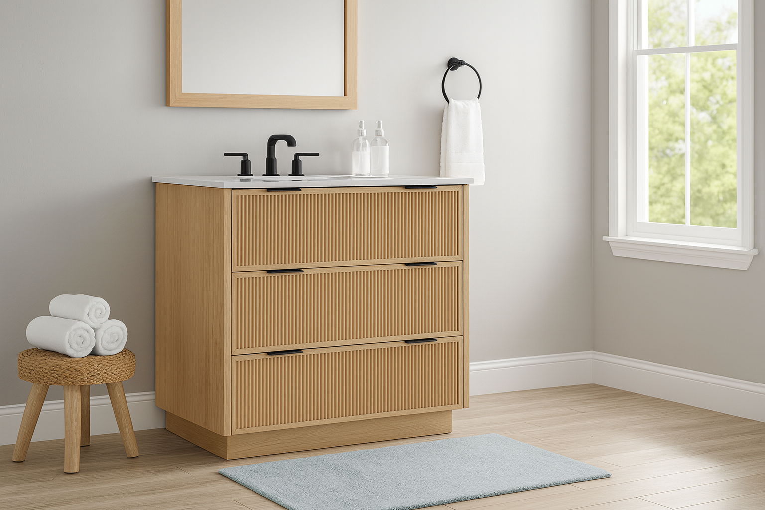 Willard - Engineered Stone And Solid Wood Bathroom Vanity - Urban Living Furniture (Los Angeles, CA)