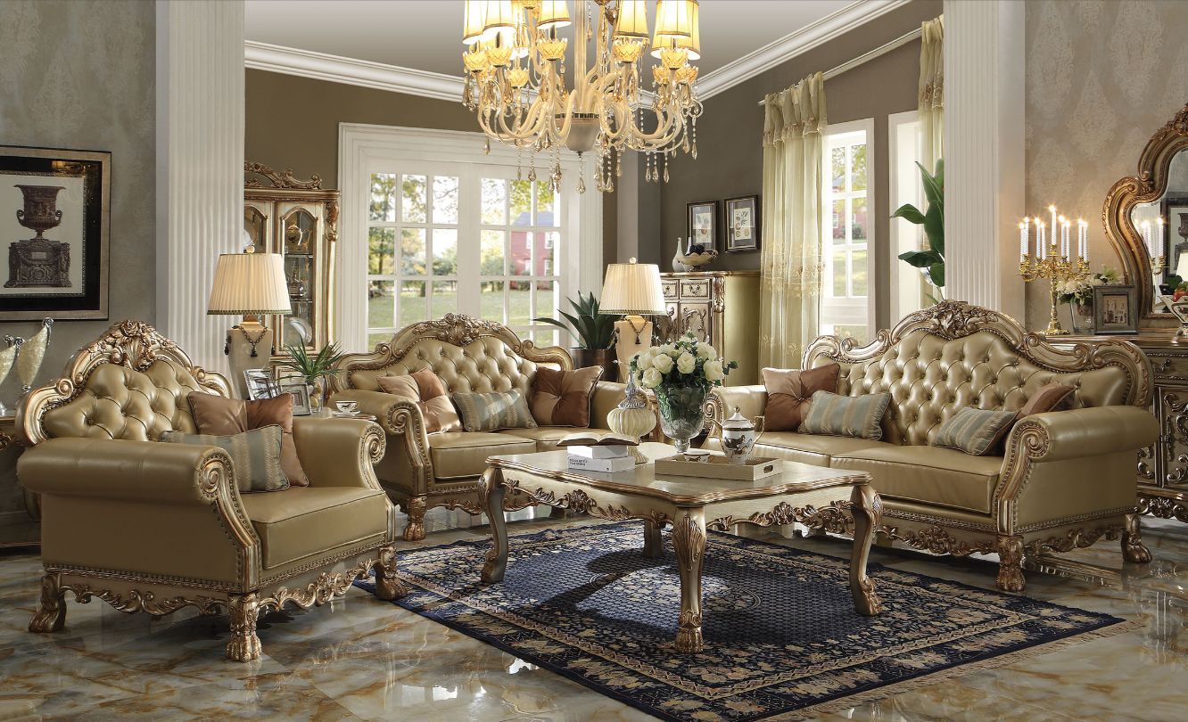 Dresden - Sofa - Bone PU & Gold Patina - Urban Living Furniture (Los Angeles, CA)