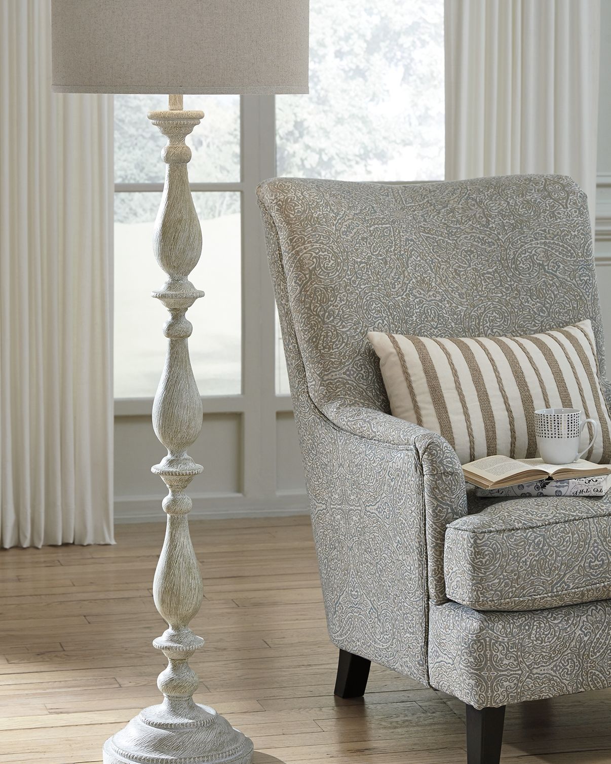 Bernadate - Whitewash - Poly Floor Lamp - Urban Living Furniture (Los Angeles, CA)