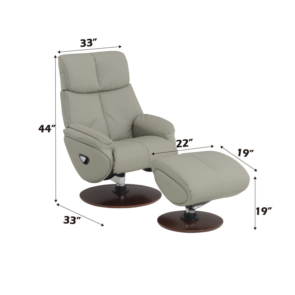 Kandoro - Motion Accent Chair With Swivel & Ottoman - Gray And Brown - Urban Living Furniture (Los Angeles, CA)