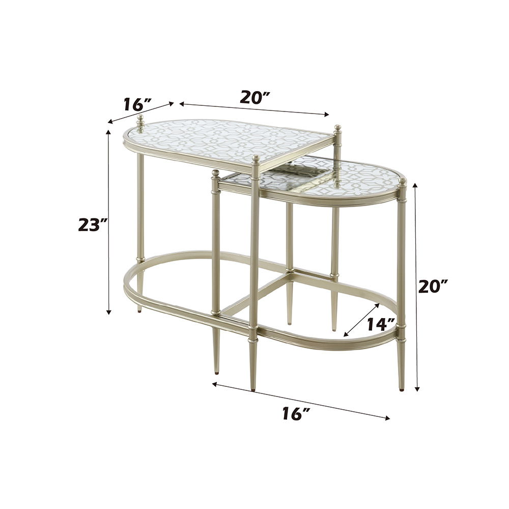 Zaba - Nesting Table - Glass Top & Silver - Urban Living Furniture (Los Angeles, CA)