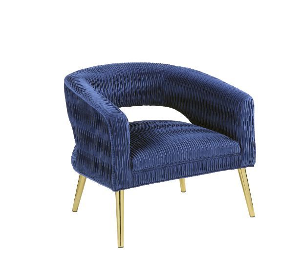 Aistil - Accent Chair - Blue Velvet & Gold Finish - Urban Living Furniture (Los Angeles, CA)
