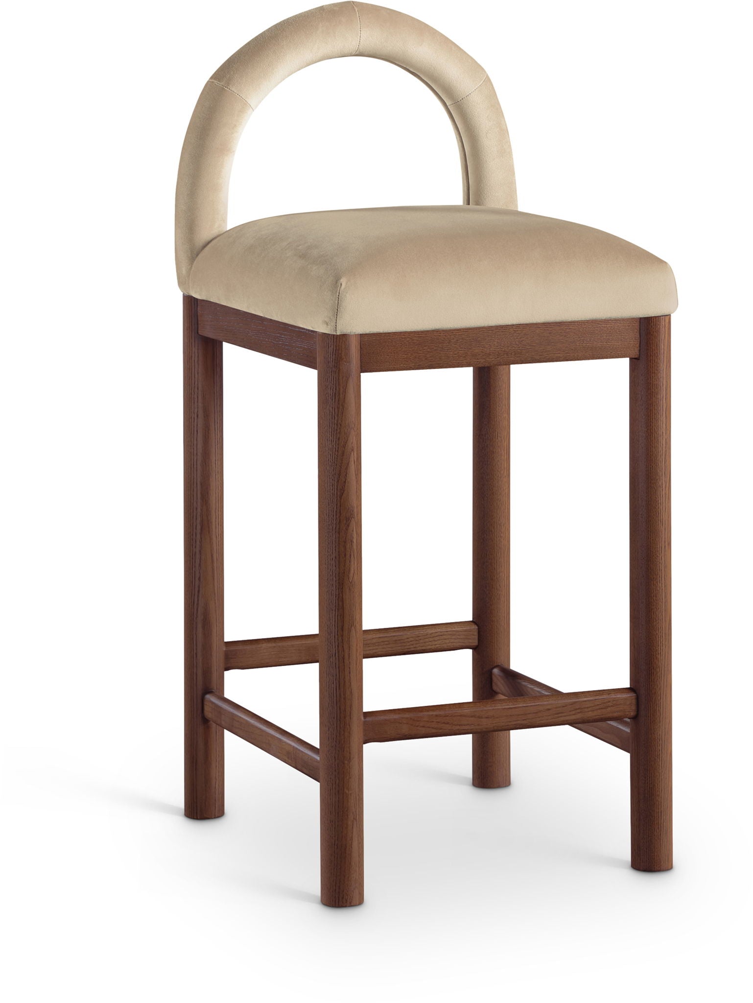 Conrad - Velvet Counter Stool With Brown Legs - Urban Living Furniture (Los Angeles, CA)
