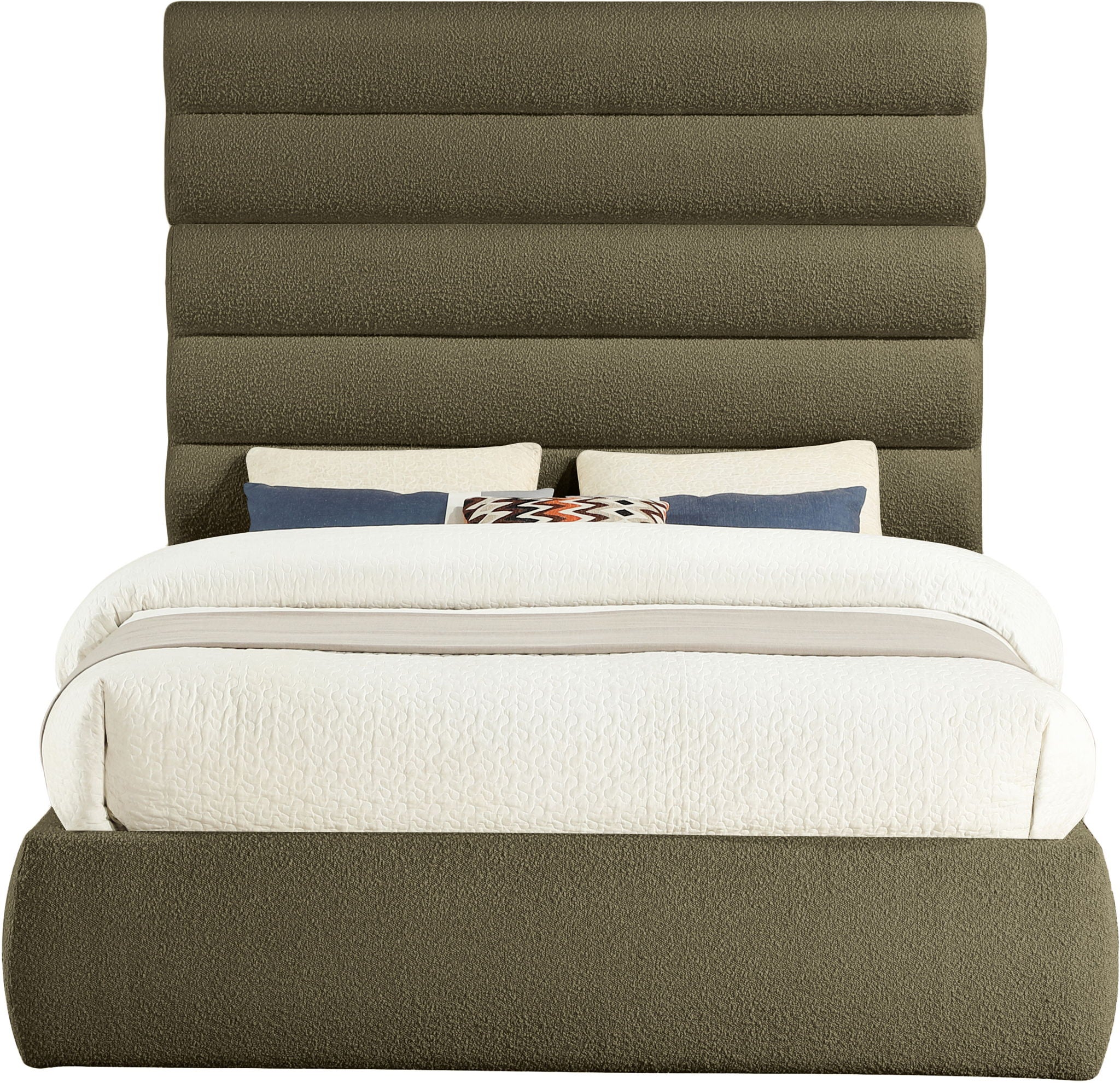 Adam - Boucle Fabric Bed With 70.5" Headboard