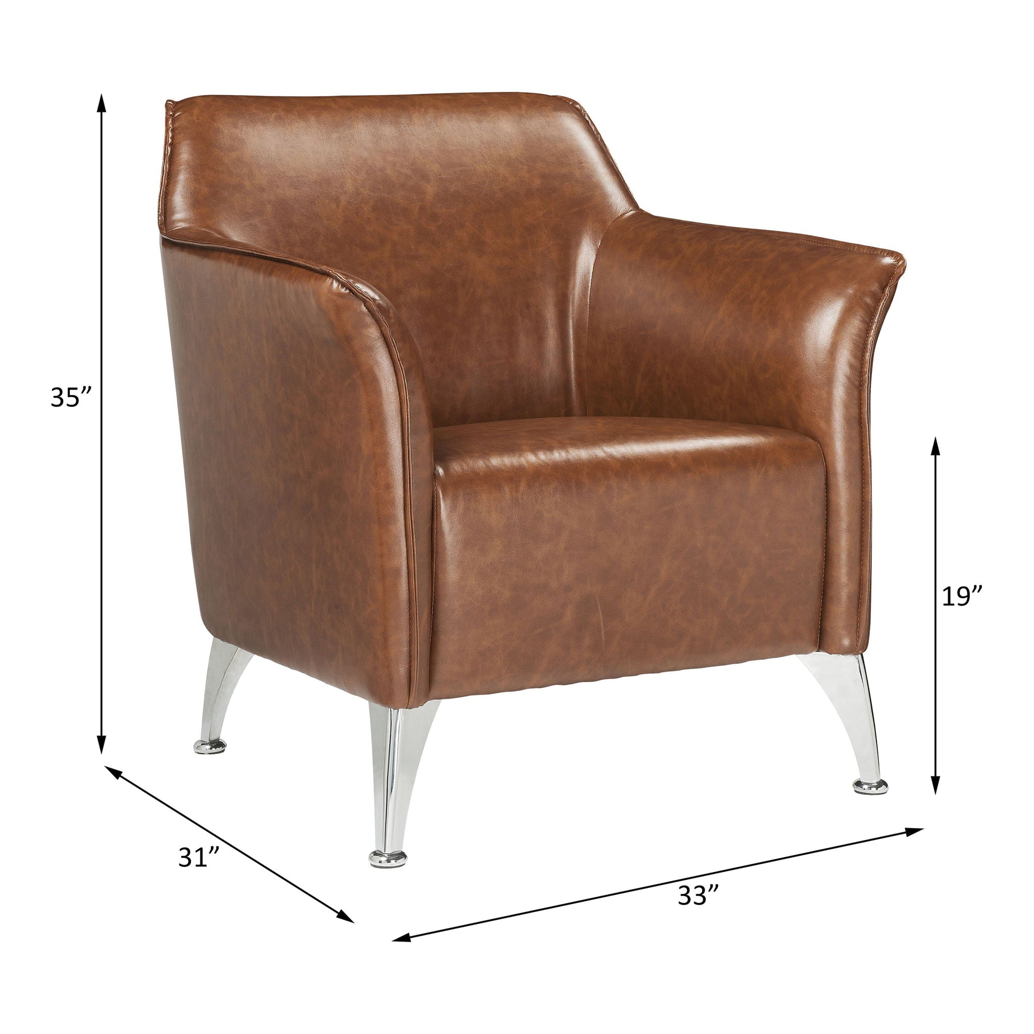 Teague - Accent Chair - Brown Synthetic Leather - Urban Living Furniture (Los Angeles, CA)