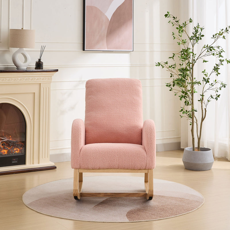 Rocking Glider Chair With High Back And Side Pocket