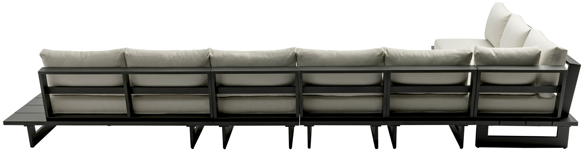 Maldives - 6 Piece Water Resistant Outdoor Patio Modular Sectional With Gray Base