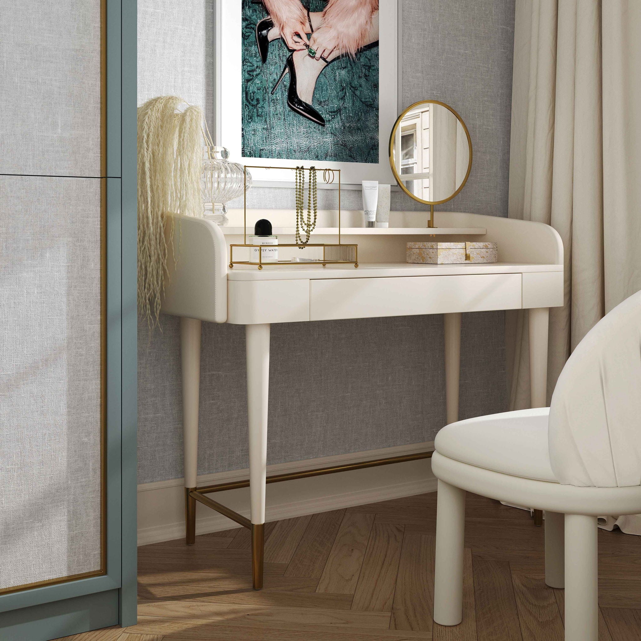 Penelope - Vegan Leather Wrapped Vanity Desk - Urban Living Furniture (Los Angeles, CA)