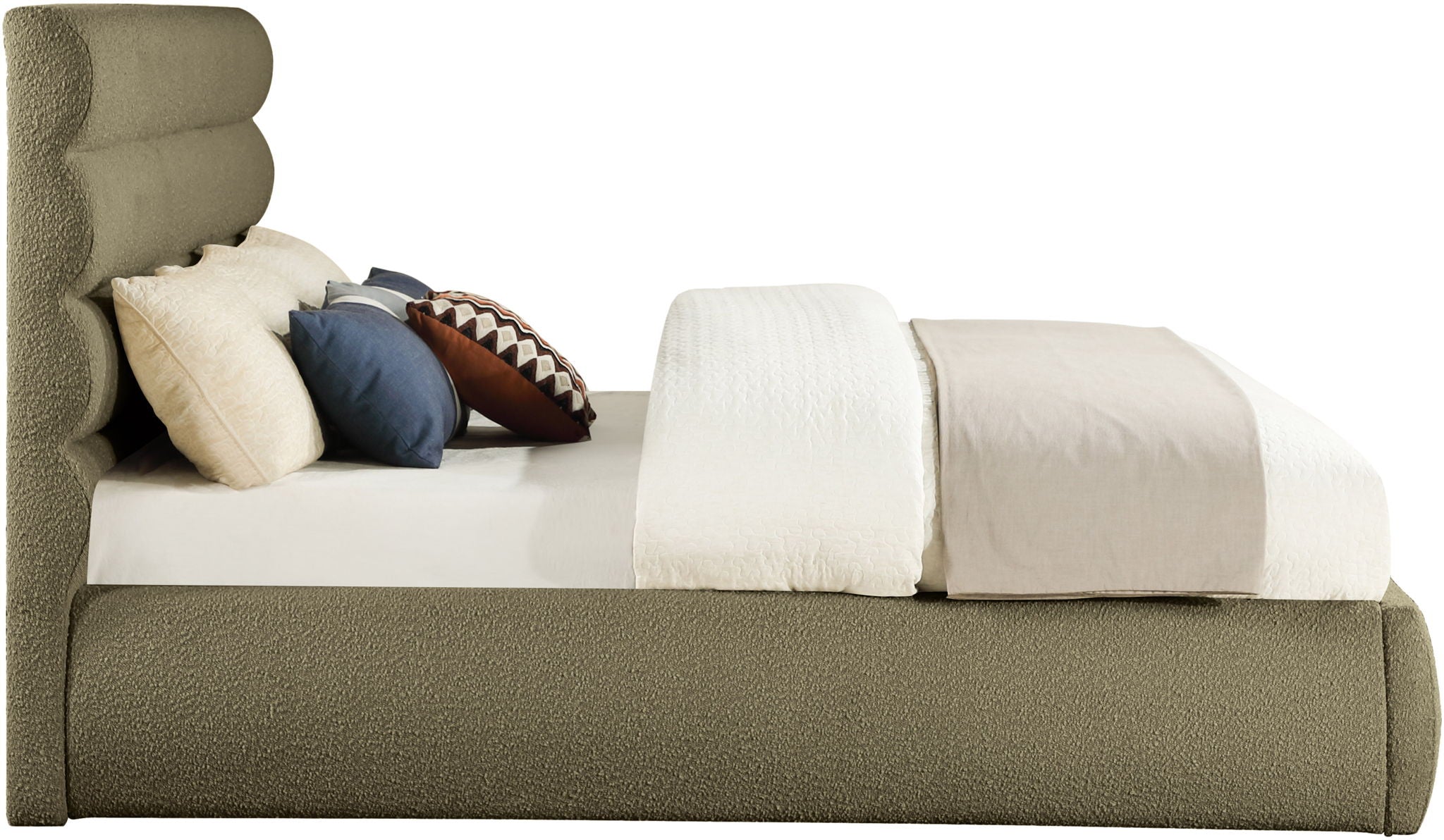 Adam - Boucle Fabric Bed With 52" Headboard