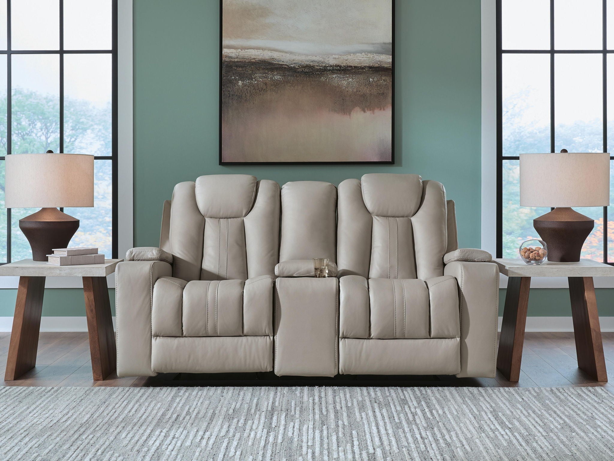 Elevate Edges - Glide Reclining Loveseat With Console - Coin - Urban Living Furniture (Los Angeles, CA)