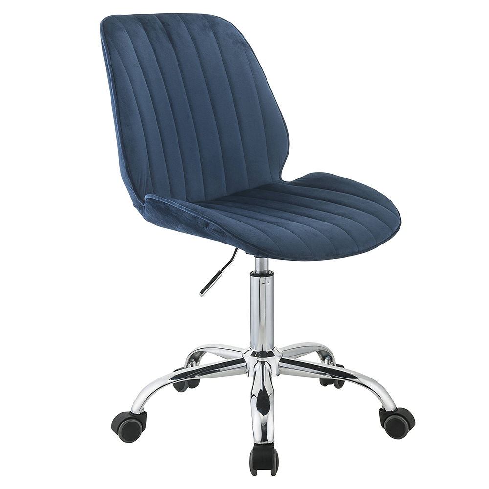 Muata - Office Chair - Twilight Blue Velvet & Chrome - Urban Living Furniture (Los Angeles, CA)