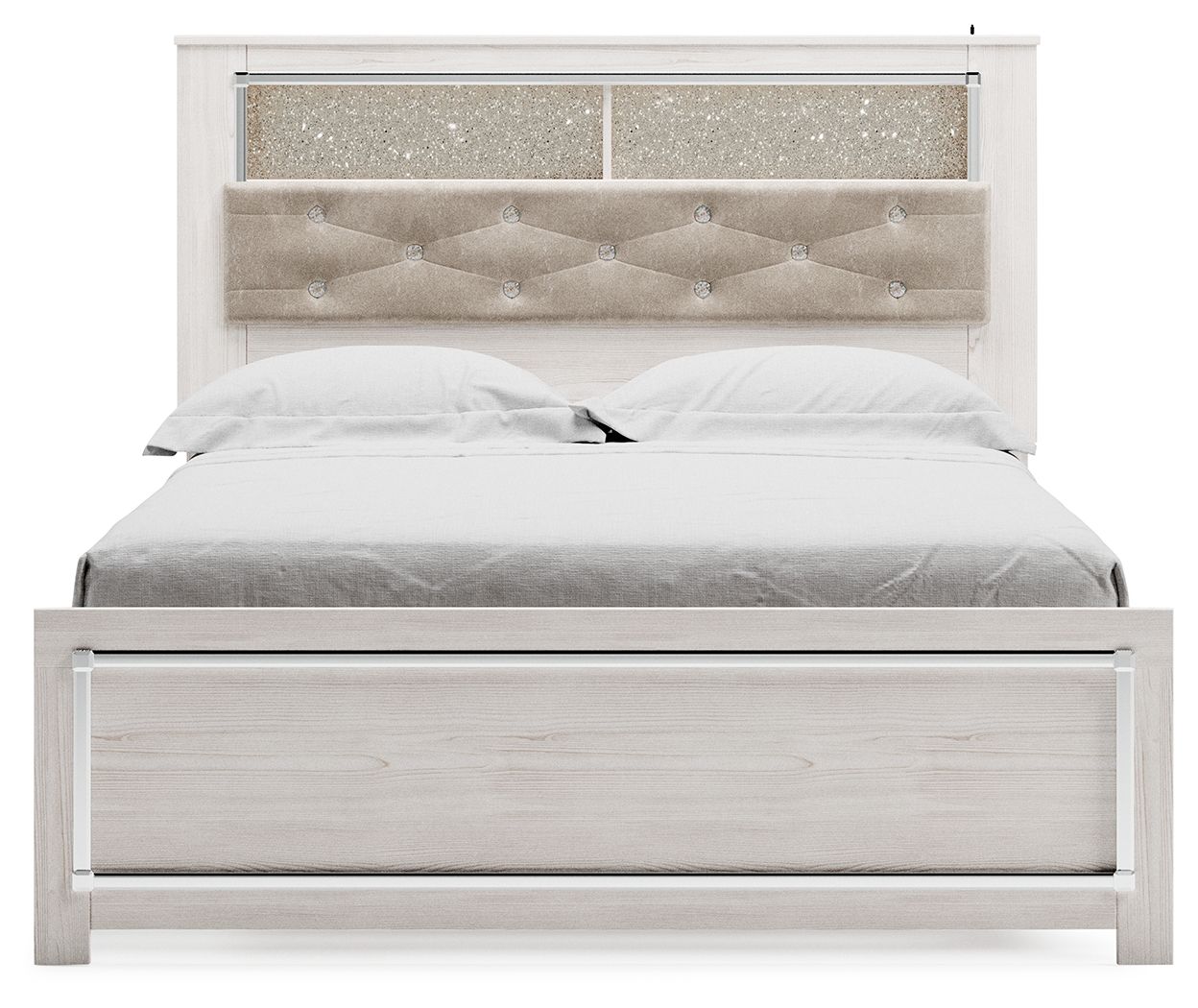 Altyra - White - Queen Panel Bookcase Bed With Roll Slats - Urban Living Furniture (Los Angeles, CA)